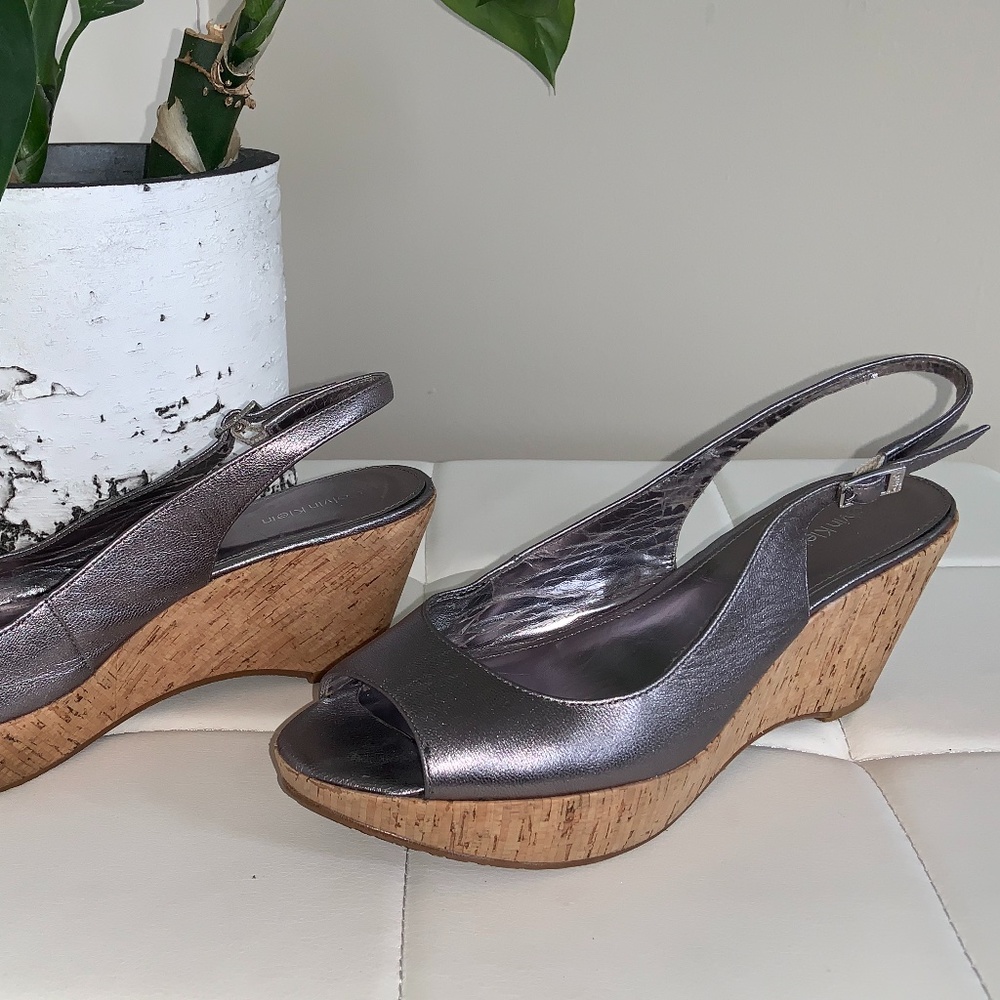 Metallic Calvin Klein Wedge